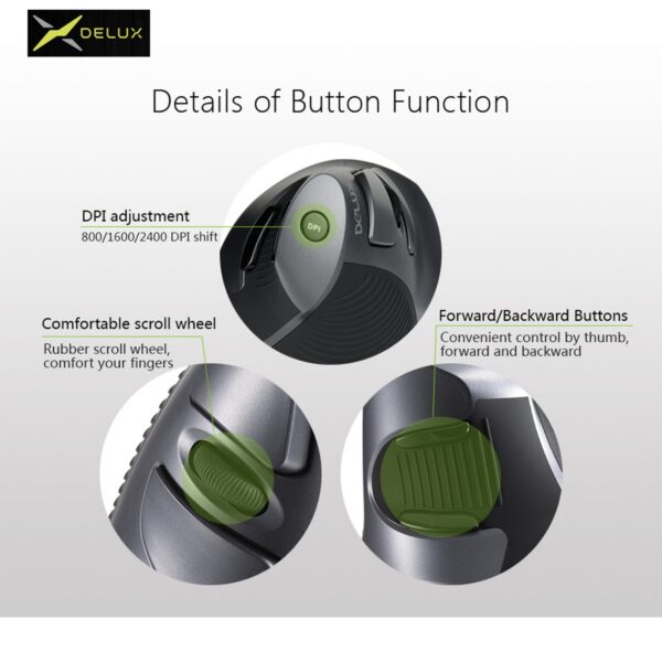 DELUX VERTICAL MOUSE Wireless Edition m618GX - Image 8