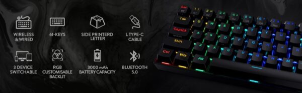 REDRAGON DRACONIC WIRED RGB KEYBOARD K530RGB - Image 2