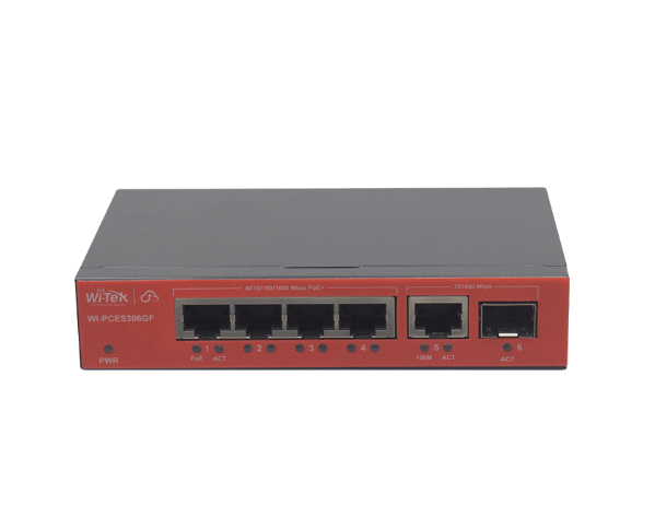 WI-TEK WI-PCE306S 4PORT POE+ AND 2PORT RJ45, CLOUD EASY SMART GIGABIT SWITCH] Photo