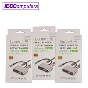 USB-C TO HUB PD HDTV+VGA+USB ADAPTER 4 IN 1