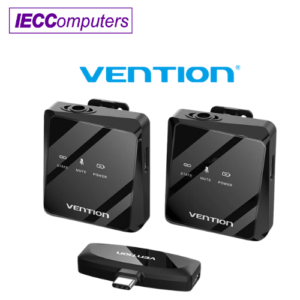 Vention USB-C 2-Pack Wireless Lavalier Microphone Black Type